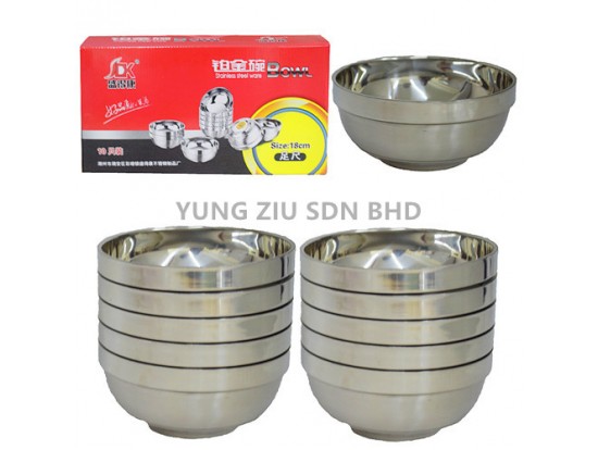 (10PCS/BOX)18CM DOUBLE INSULATED PLATINUM BOWL304(SDK)